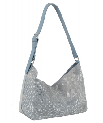 Rhinestone Denim Shoulder Bag Hobo JY-0524-M LIGHT DENIM